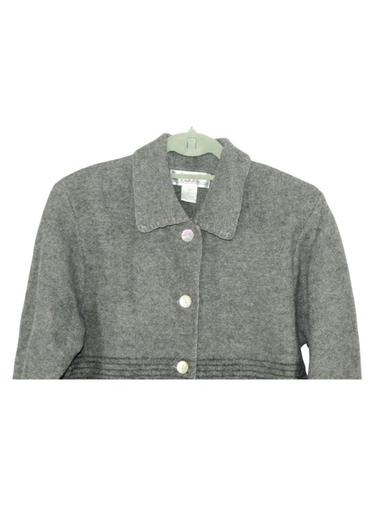 Vintage Lisa International Boiled Wool Cozy Shacket Gray Black Size M - Picture 2 of 10